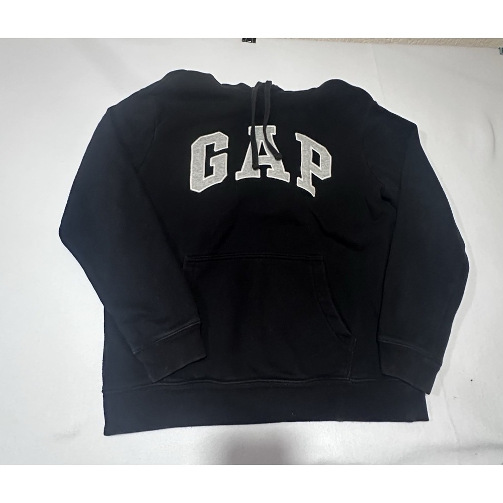 Gap Arch Logo Pullover Hoodie Sweatshirt Adult‎ Unisex Med Black/Grey